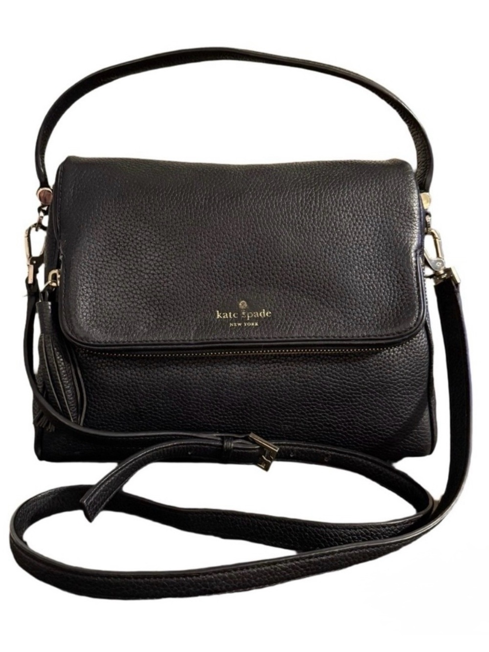Kate Spade Chester Street  Black Pebble Leather Shoulder Bag Crossbody